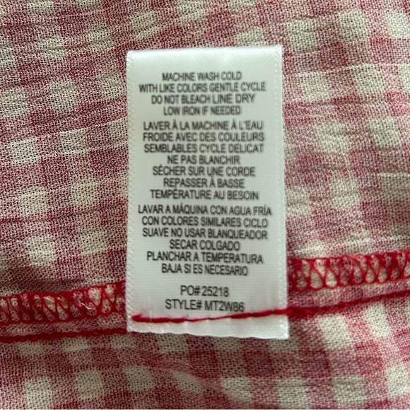 BOBEAU Red Gingham Off Shoulder Blouse, XS NWT - Picture 9 of 10